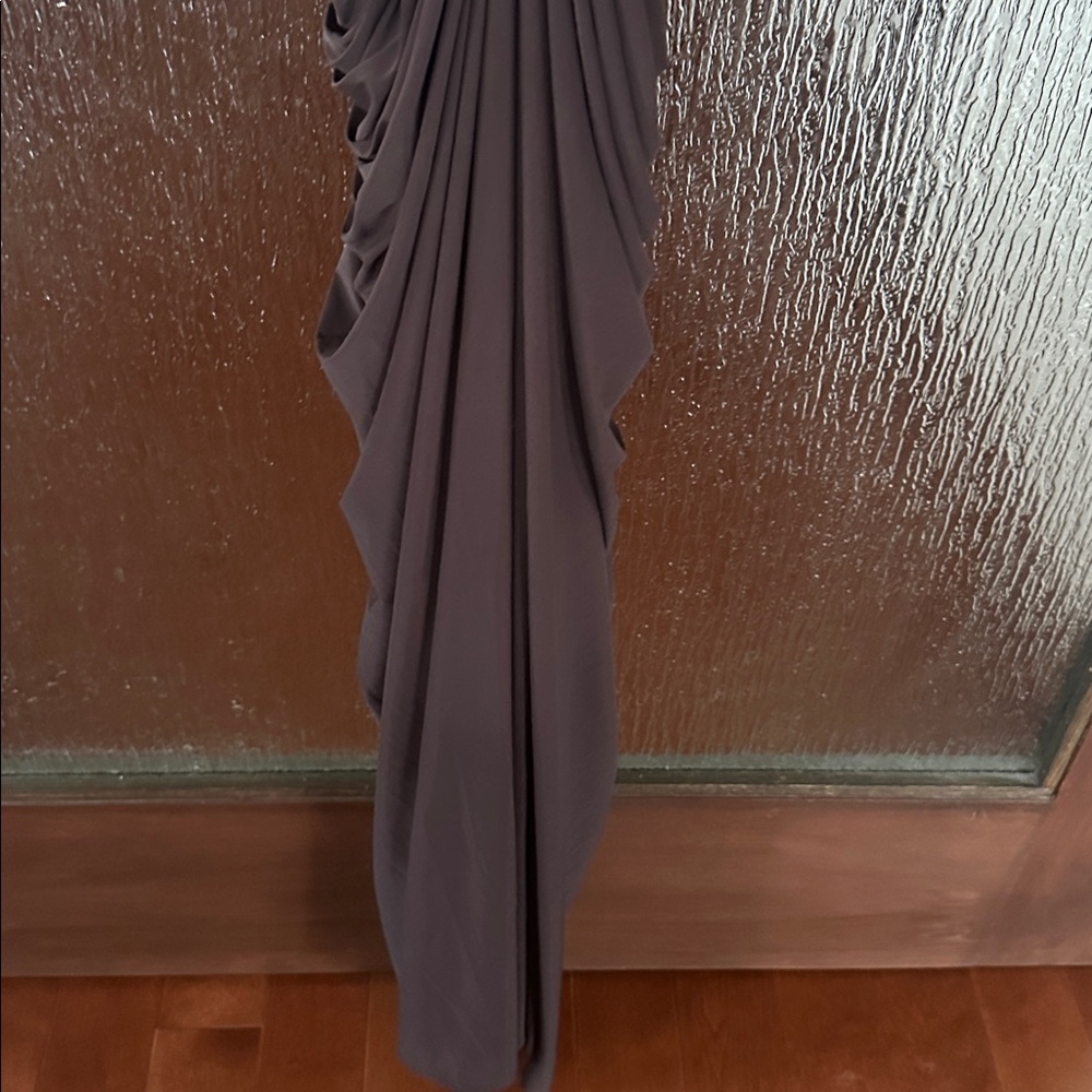 Ronny Kobo Anya V-Neck Column Jersey Maxi Dress in chocolate size Medium. - Picture 9 of 14